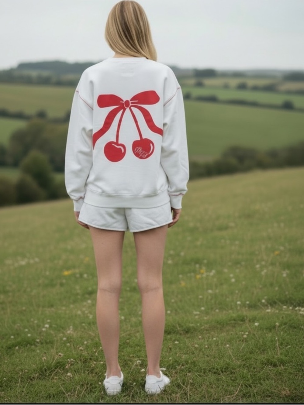 DAIRY GIRL 2024 Limited Ed Cherry Crewneck & Shorts - Picture 1 of 12